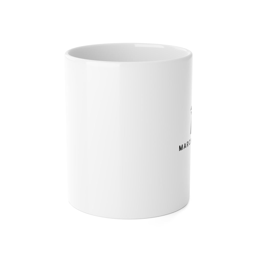 Minimalist White Ceramic Mug — Subtle Modern Coffee Cup (11 oz)