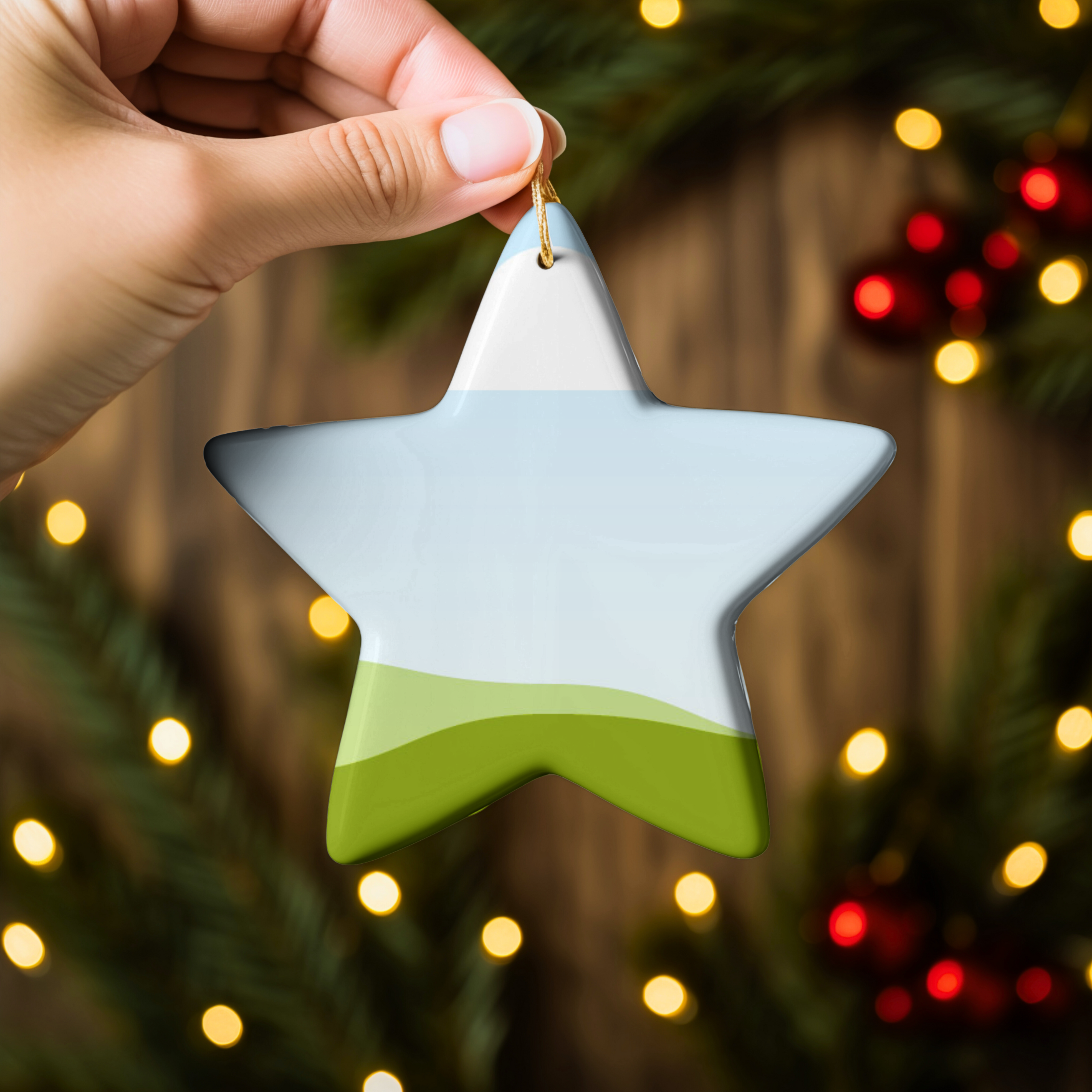 Christmas Star Ornament Canva Mockup