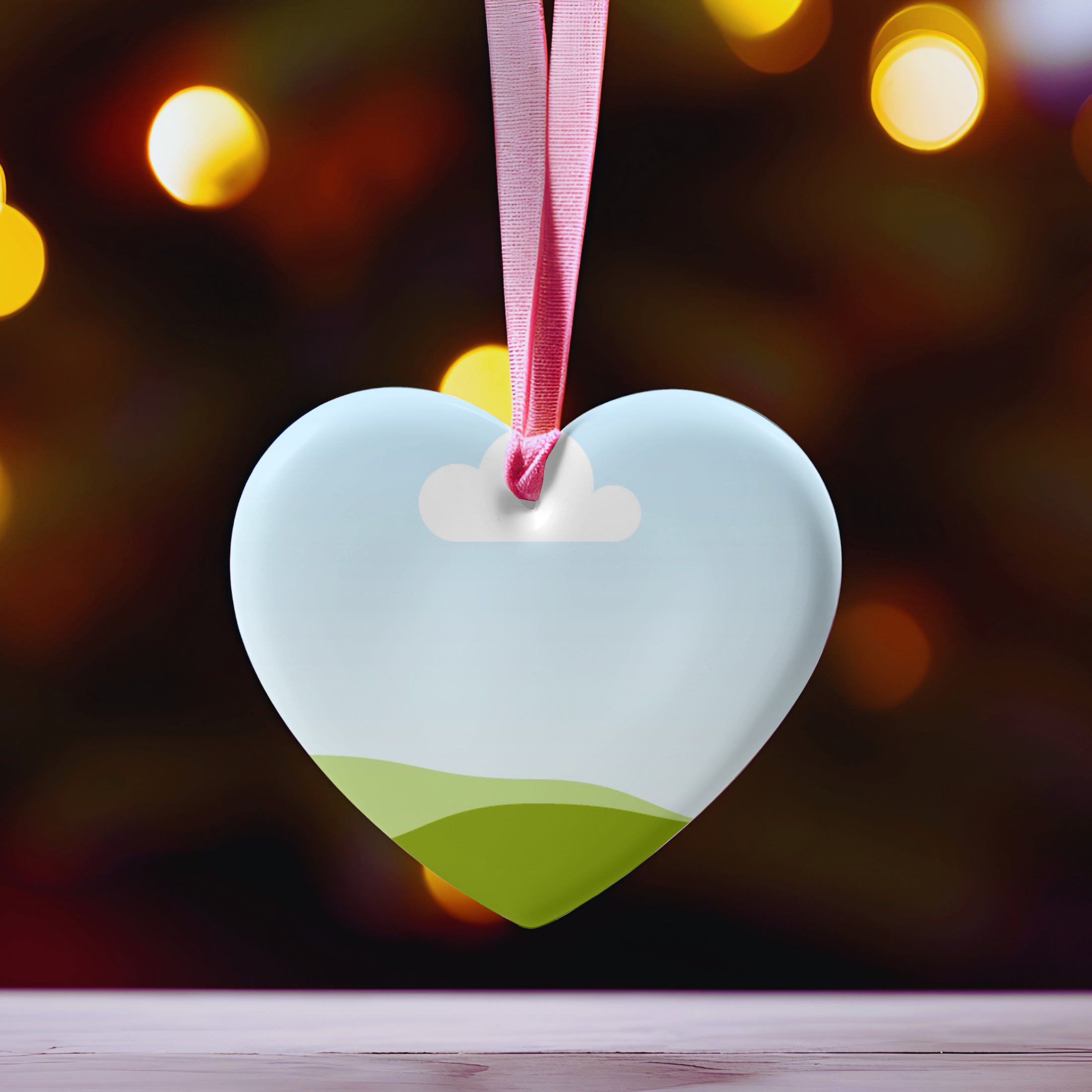Christmas, Holiday Heart Ornament Canva Mockup