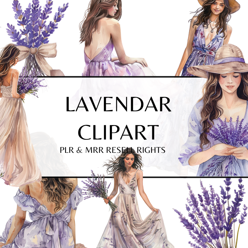 Lavender  Clipart with PLR and MRR Resell Rights