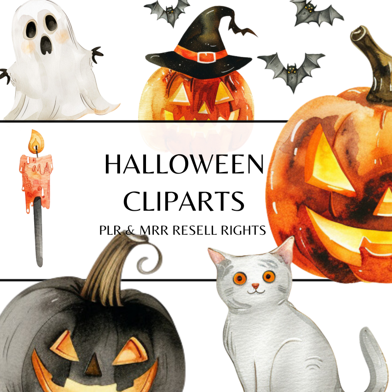 Halloween Clipart with PLR and MRR Resell Rights