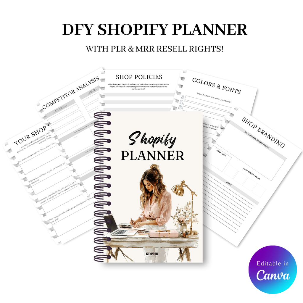 PLR Digital Shopify Planner