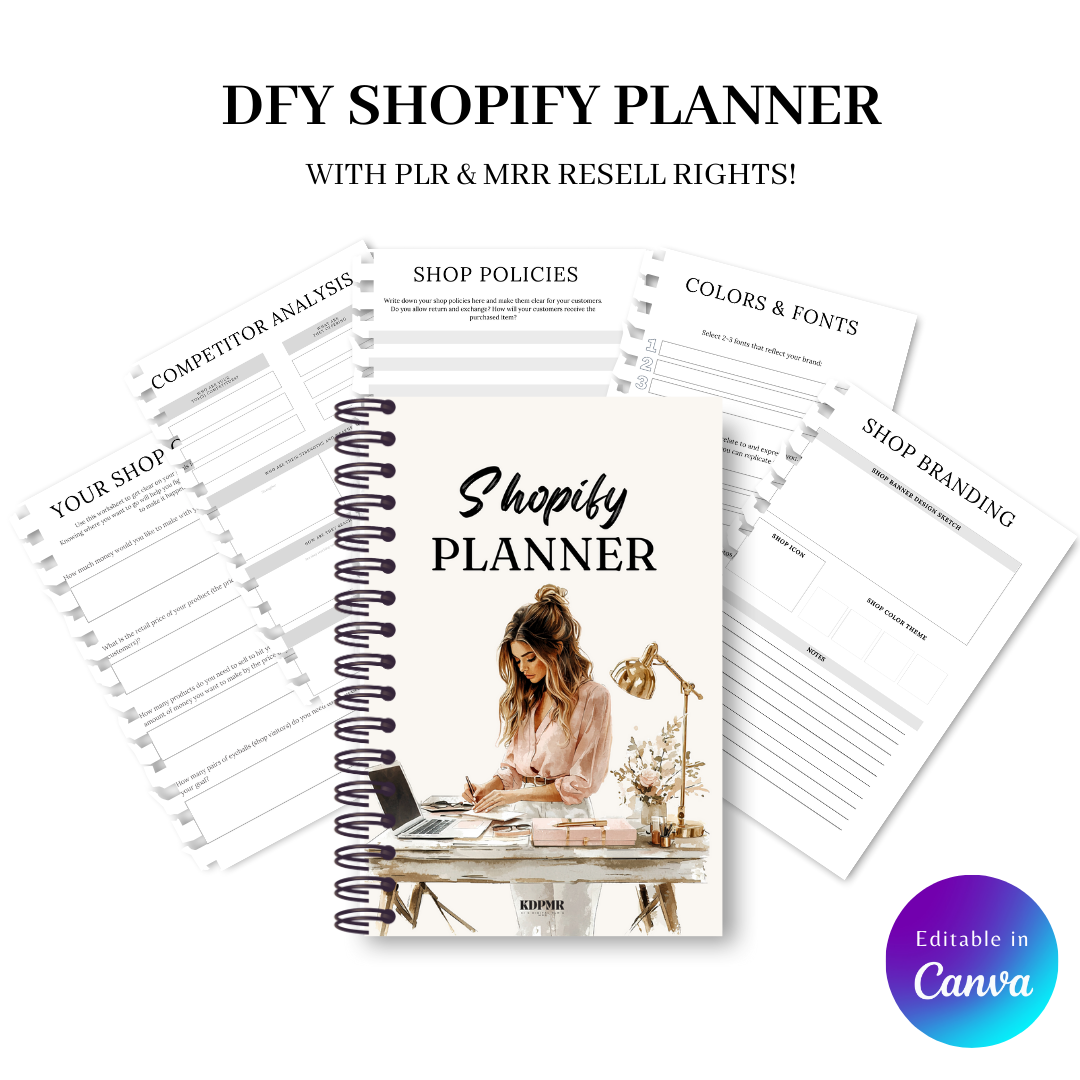 PLR Digital Shopify Planner