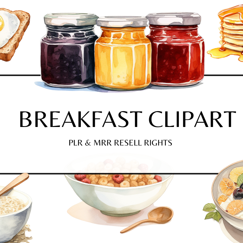 Breakfast Clipart with PLR and MRR Resell Rights