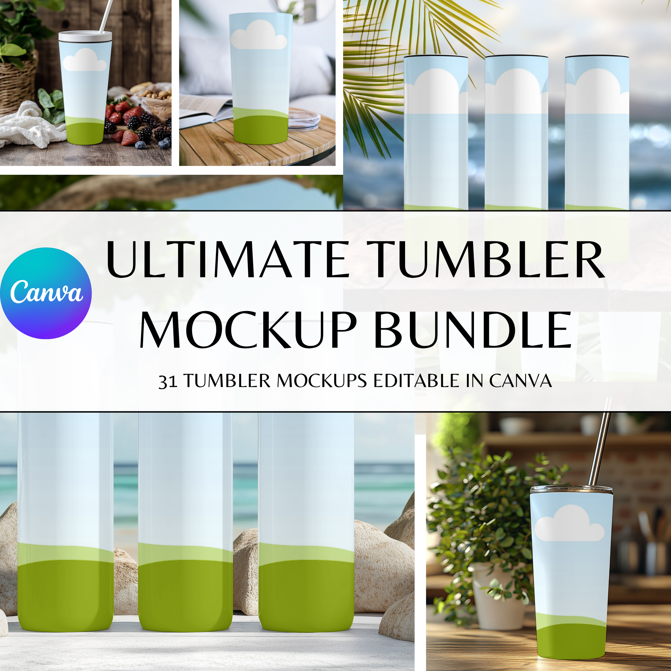Ultimate Tumbler Canva Mockup Bundle