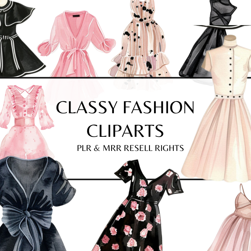Classy Fashion Clipart with PLR and MRR Resell Rights