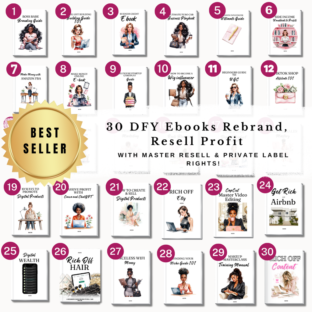 PLR MRR Ebook Done for You Resell Shop Business with 30 Ebooks | Turnkey Done for You Digital Product Ebook Business