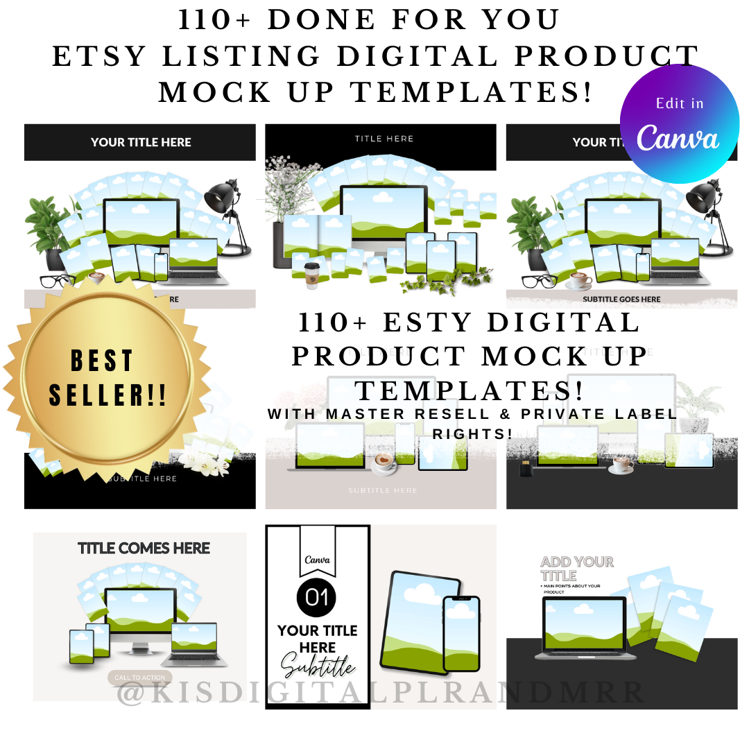 110+ DONE FOR YOU  Etsy Listing Digital Product Mockup Templates
