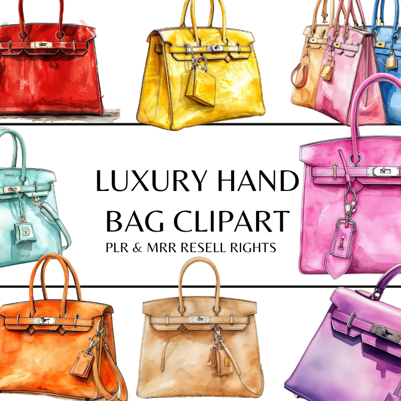 Luxury Hand Bag Clipart with PLR and MRR Resell Rights