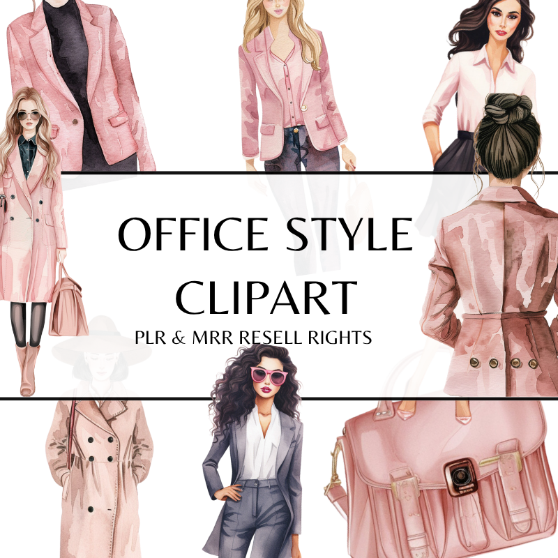 Office Style Clipart with PLR and MRR Resell Rights