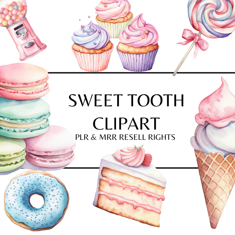 Sweet Tooth Clipart with PLR and MRR Resell Rights