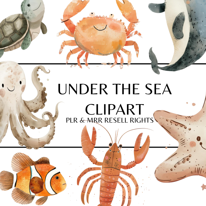 Under the Sea Clipart with PLR and MRR Resell Rights