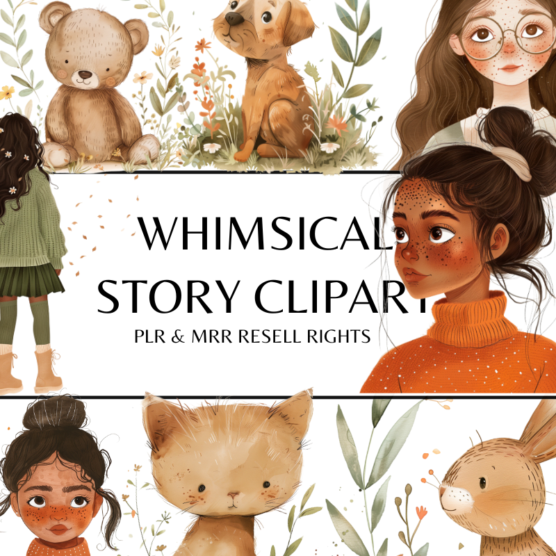 Whimsical Story Clipart with PLR and MRR Resell Rights